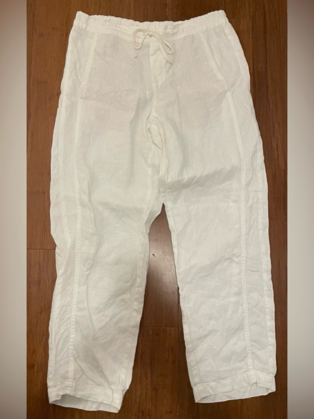J Jill Love Linen Pants 100% Linen M Ankle beach Vacation Resort Summer